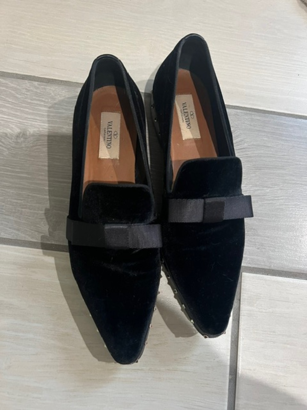 Valentino Black Velvet Tuxedo Loafer - Picture 3 of 5